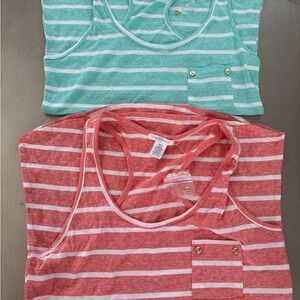 Bozzolo Mint Green Striped Sleeveless Top